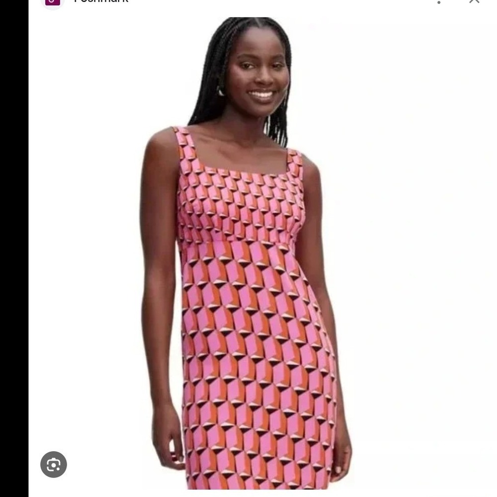 Diane von Furstenberg for Target Pink Geometric Square Neck Shift Mini NWT-sz 0